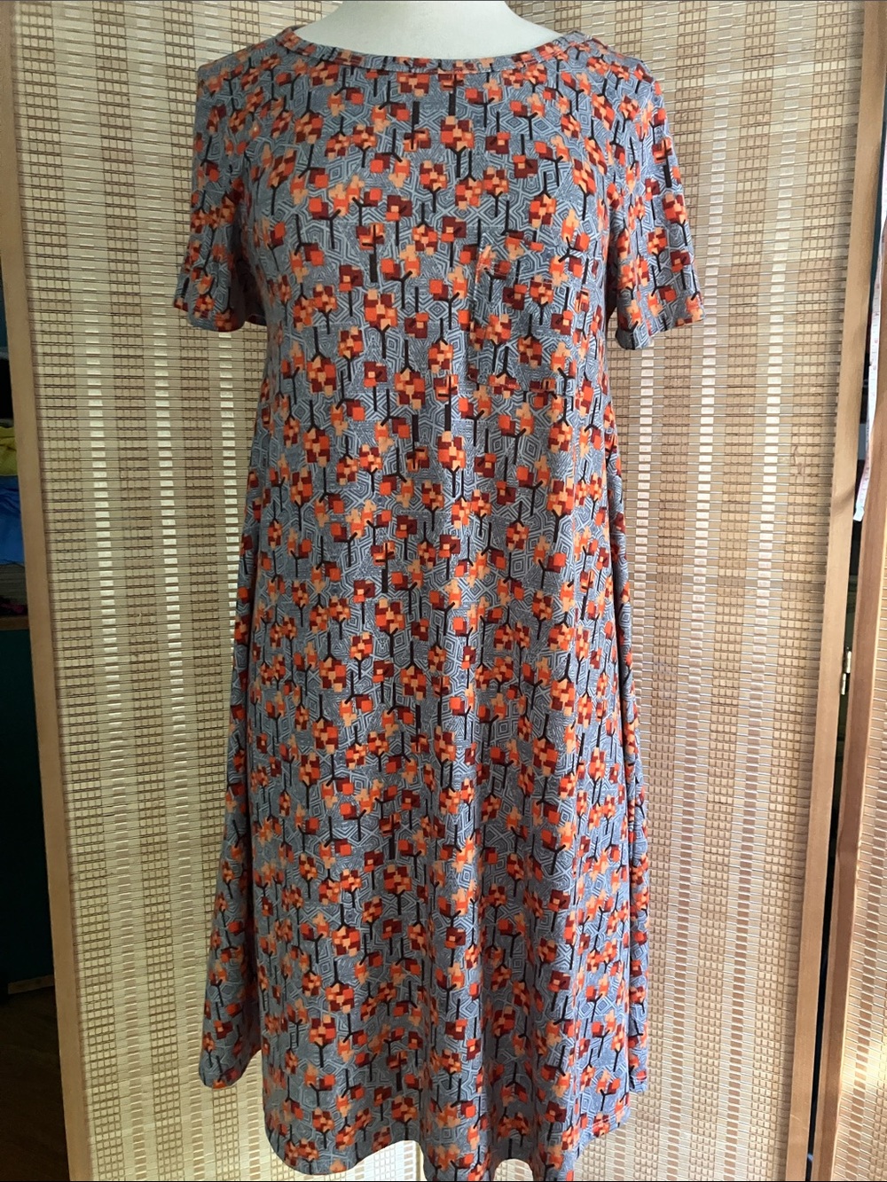 Autumn colors tree print comfy dress